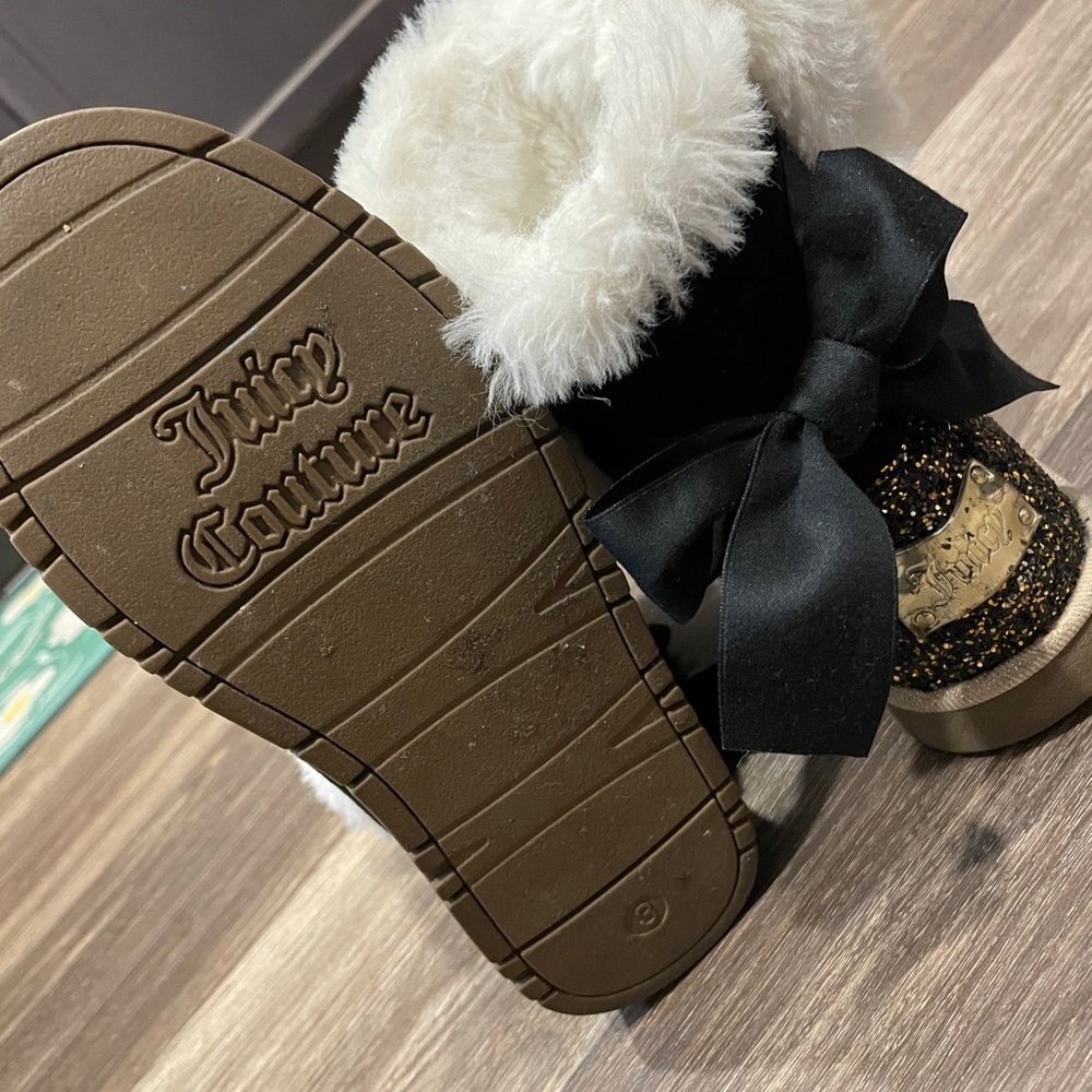 Juicy Couture Black and Gold Glitter Boots